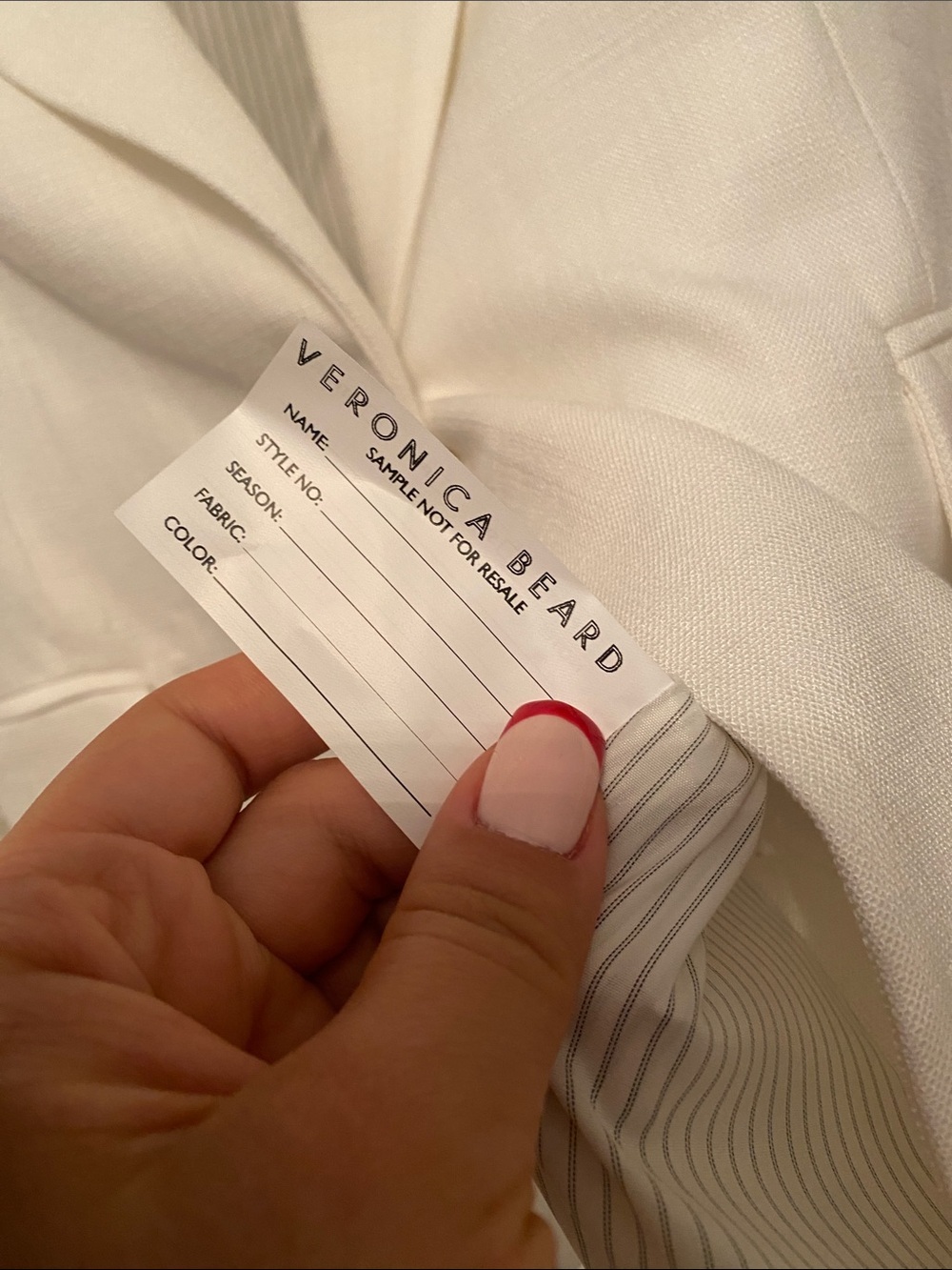Veronica Beard Battista Dickey Jacket Off-White  Striped Cuff Detail size 6 - Picture 5 of 5